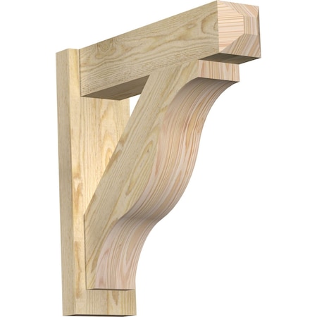 Ekena Millwork Funston Rough Sawn Craftsman Outlooker, Douglas Fir, 6"W x 22"D x 22"H OUT06X22X22FST04RDF